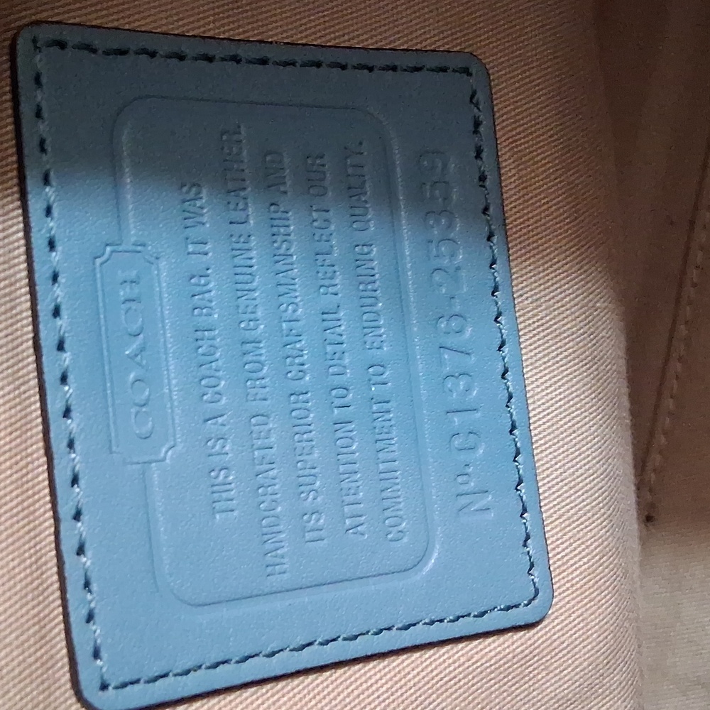 Coach Chelsea Carryall Elegant Robin Egg Blue Leather Satchel Bag - Picture 9 of 11